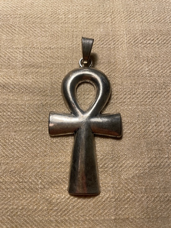 Buffalo David Bitton Jewelry - Large Silver Ankh Pendant Necklace